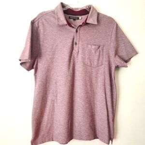 Men's Polo Banana Republic Maroon Heathered Performance Pique Polo Cotton  Sz L